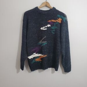 Vintage Index Abstract Knit Grandpa Sweater